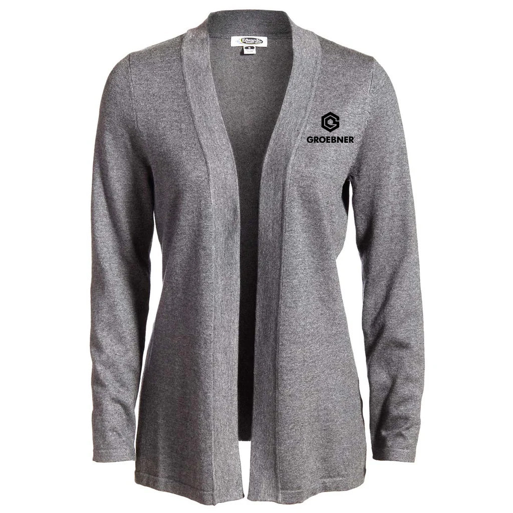 Edwards Women's Grey Heather Open Cardigan
