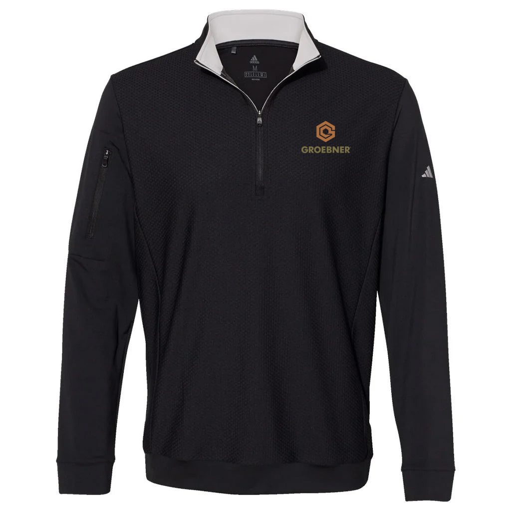 adidas Men's Black Performance Texture Quarter Zip
