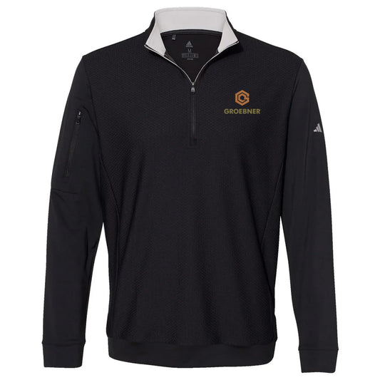 adidas Men's Black Performance Texture Quarter Zip