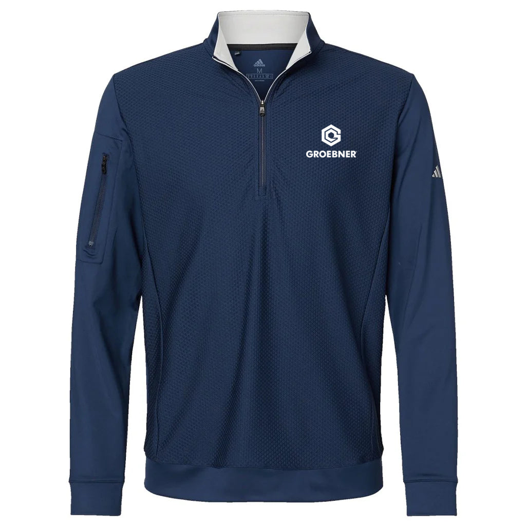 adidas Men's Collegiate Navy Performance Texture Quarter Zip