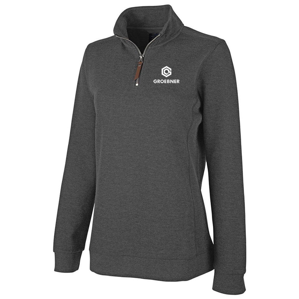 Charles River Women's Charcoal Hudson Quarter Zip Pullover