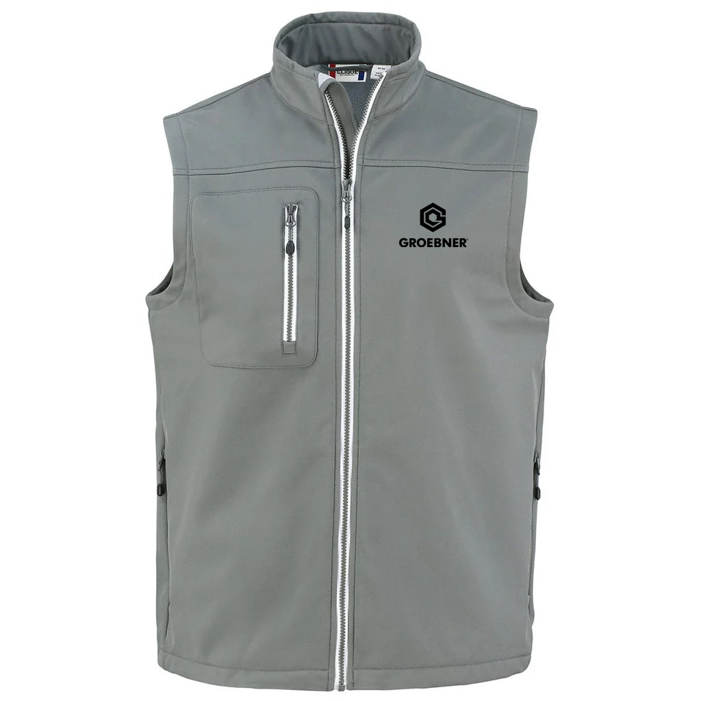 Clique Men's Pure Slate Telemark Eco Stretch Softshell Vest