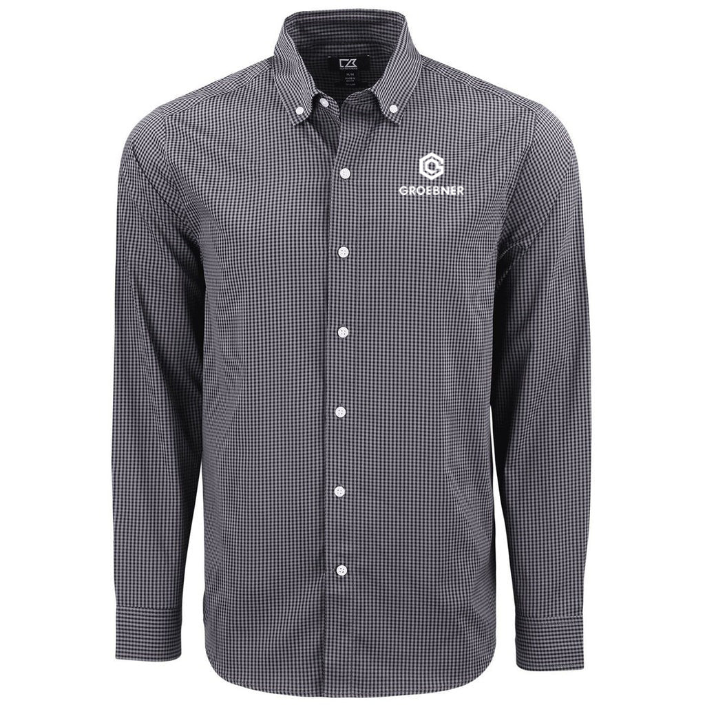 Cutter & Buck Men's Black/Elemental Grey Skyline Dress Shirt
