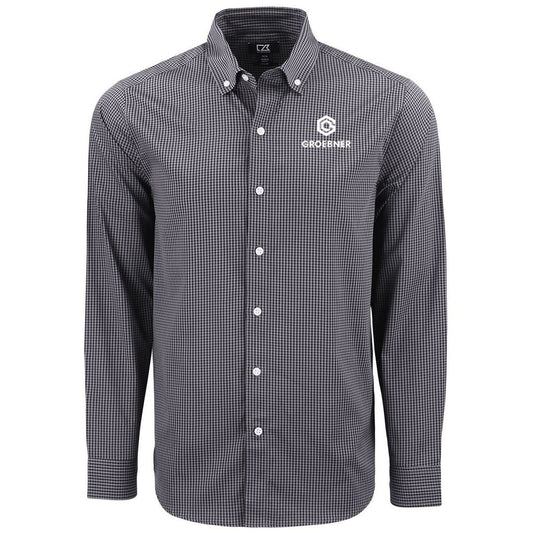 Cutter & Buck Men's Black/Elemental Grey Skyline Dress Shirt