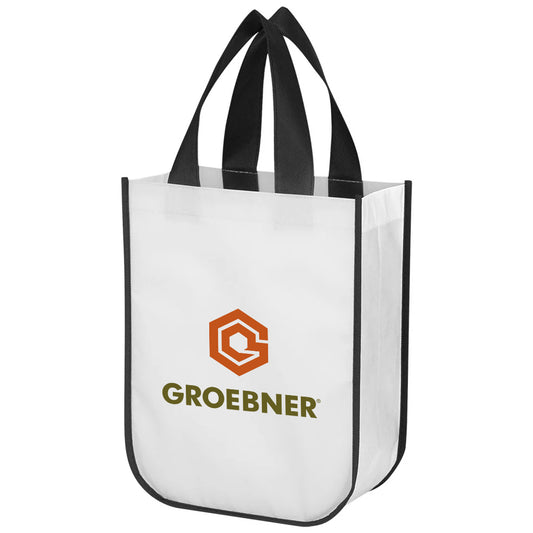 Hit White Shiny Non-Woven Shopper Tote Bag