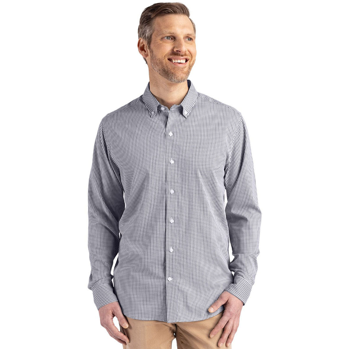 Cutter & Buck Men's Black/White Skyline Dress Shirt