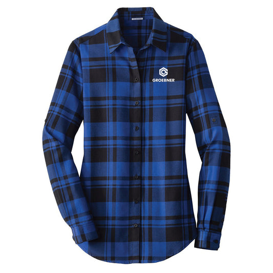 Port Authority Women's Royal/Black Flannel Shirt