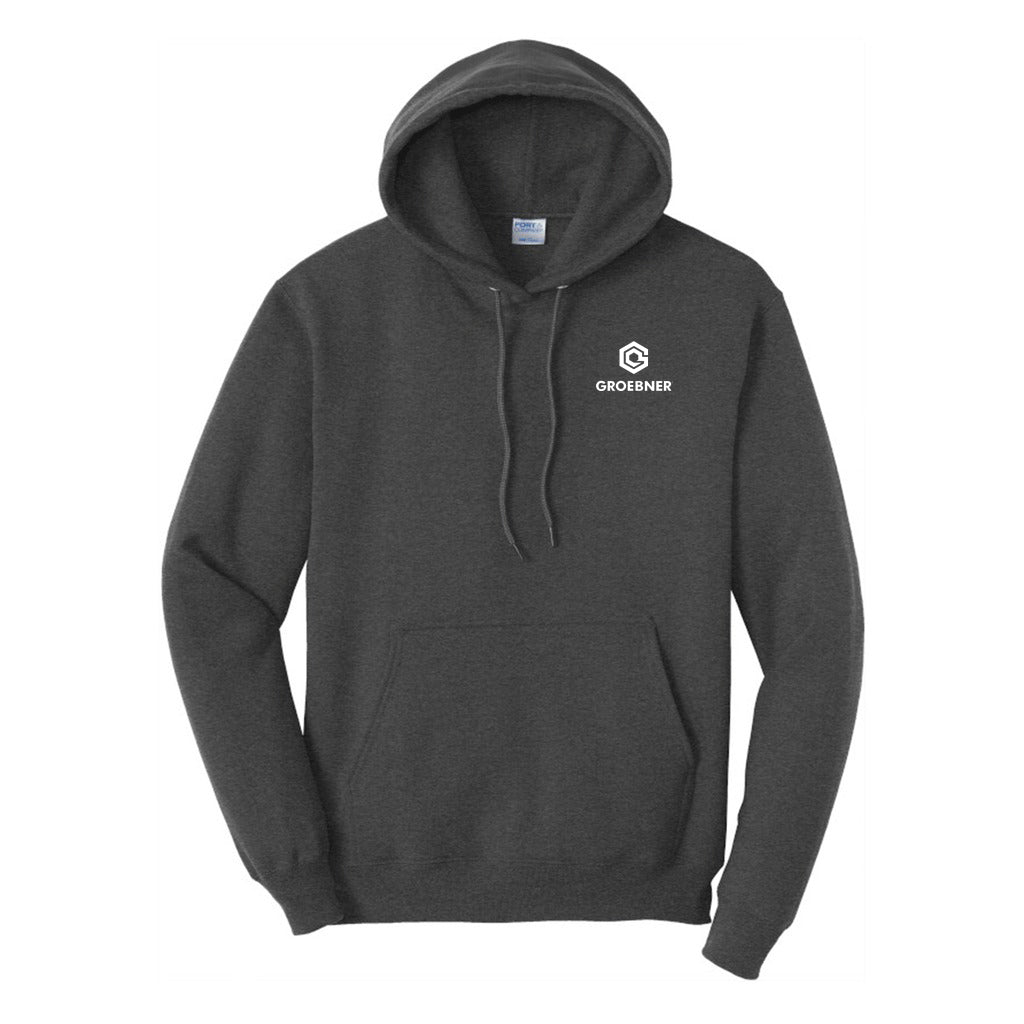 Port & Company Dark Heather Grey Hooded Sweatshirt