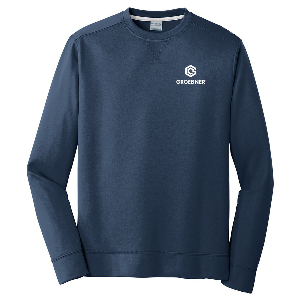 Port & Company Men's Deep Navy Performance Fleece Crewneck Sweatshirt