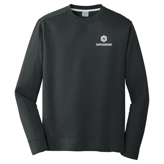 Port & Company Men's Jet Black Performance Fleece Crewneck Sweatshirt