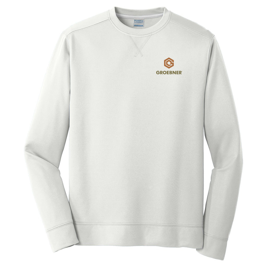 Port & Company Men's Silver Performance Fleece Crewneck Sweatshirt