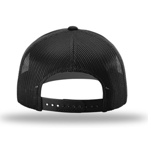 Richardson Black Mesh Back Solid Trucker Hat