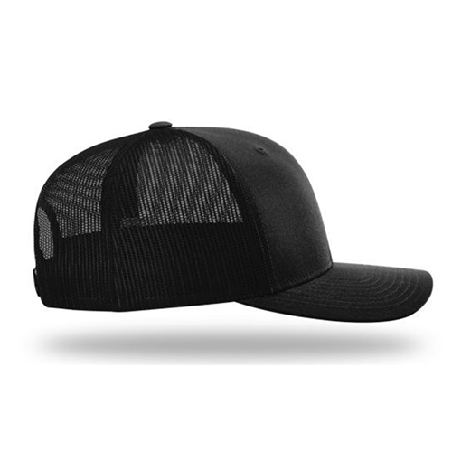 Richardson Black Mesh Back Solid Trucker Hat