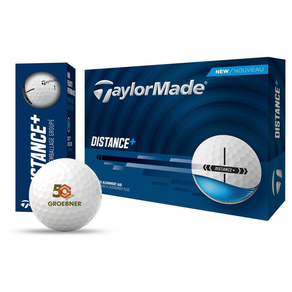 TaylorMade White Distance+ Golf Balls (One Dozen) - 50th Anniversary Edition